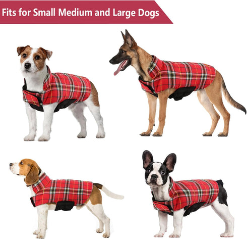 Kuoser Warm Dog Coat, Waterproof Coats for X-Small Dogs, Adjustable Durable Winter Jacket, Cozy Cold Weather Apparel,