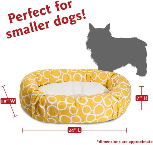 Majestic Pet 24" Fusion Yellow Sherpa Bagel Bed
