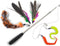 Cat Toys Wand, Retractable Interactive Feather Teaser Cat Toy with Bell, 5pcs Refills
