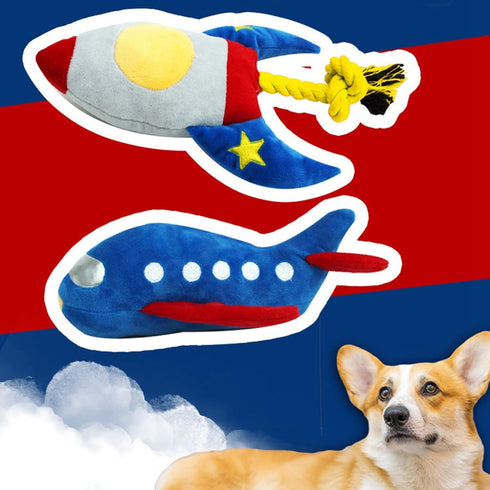 Durable Plush Plane Dog Chew Toy for Healthy Teeth