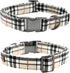 Dog Collar, Bow Dog Collar Plaid Pet Collar, Cute Soft Adjustable Collar for Large Dogs with Metal Buckle