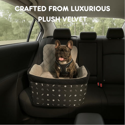 OtterPets 35lbs, 3Storage 2 Small Dog Car Seat, Memory Foam Dog Booster Car Seats with Thick Cushion for Medium Dogs