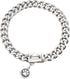 Chain Dog Collar - 15mm Silver Cuban Link with Snap Buckle, Silver Plated Stainless Steel, Includes Dog Tag & Bell (24")