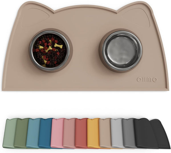 OHMO - Cat Food Mat, Silicone Pet Feeding Mat for Floor Non-Skid