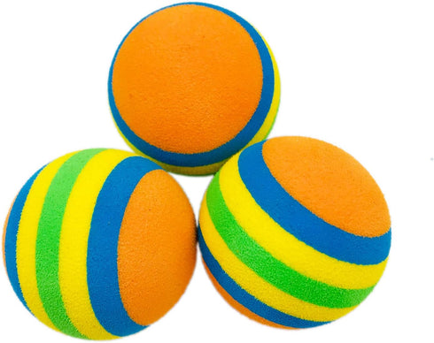 PET SHOW 15pcs Colorful Rainbow Soft Foam Interactive Cat Toy Balls for Indoor Cats & Small Dogs Quiet Playing