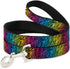 Buckle-Down Dog Leash, Zebra Rainbow Ombre, 6 Feet Long, 0.5 Inch Wide