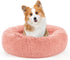 rabbitgoo Calming Dog Bed for Small Medium Dogs, 30 inches, Machine Washable, Non-Slip Round Fluffy Plush Faux Fur, Pink