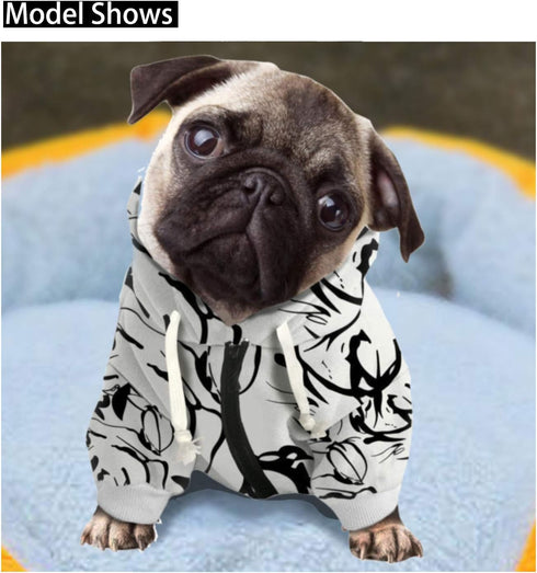 Howilath Dog Hoodie Sweaters with Hat, Tie-dye Rainbow Soft and Warm Dog Sweater for Small Medium Large Dogs Cats Shirt