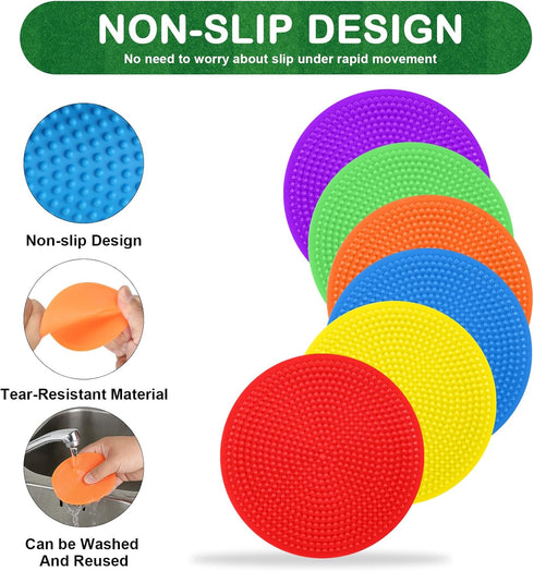 ZIECE 4inch 24/36/60 Poly Spot Markers Poly Spots for Gym Floor, Pcs Flat Cones Non-Slip Rubber Floor Dots Agility