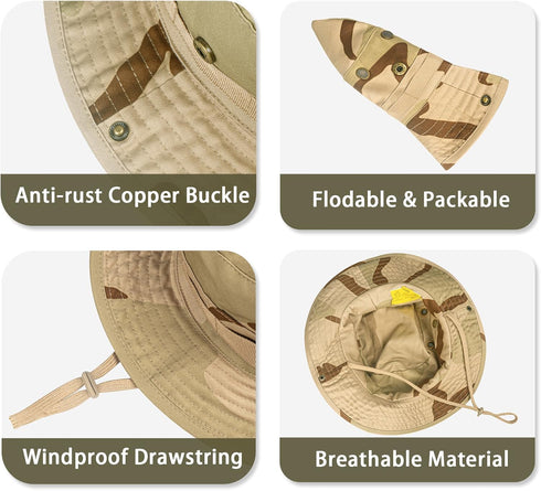 Sun Hats for Men Women - Bucket Hat UPF 50+ UV Protection Boonie Hat for Fishing Hiking Garden Beach