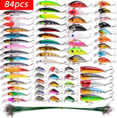 Fishing Lures Kit Mixed with Hooks for Saltwater Freshwater Trout Bass Salmon Fishing