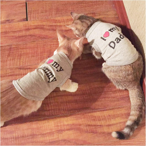 3 Pack Dog Shirt for Small Dogs - Summer Clothes with Love Mommy and I Love My Daddy, Soft Breathable Pet Outfits