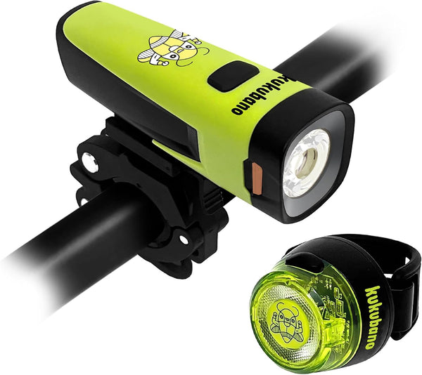 High-Visibility LED Headlight and Taillight Set - 300 & 600 Lumen Front Beam, USB-C Rechargeable