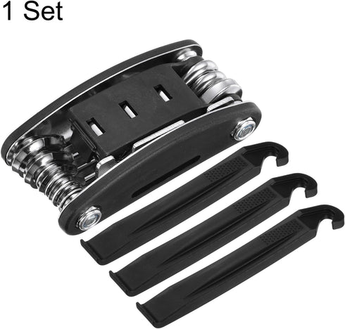 HARFINGTON 16 in 1 Bike Repair Multitool - Portable Bicycle Mechanic Tool Kit with Tire Levers