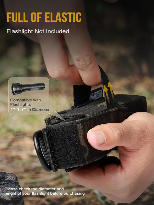 OneTigris Tactical Flashlight Holster, Molle Flashlight Pouch Holder for Belt, 1000D Cordura Nylon