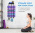 Yoga Mat Holder Wall Mount, Home Gym Accessories Organizer with 4 Hooks for Hanging Foam Roller and Bands