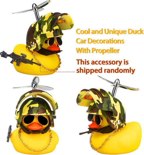 wonuu Rubber Duck Car Ornaments, Squeeze Duck Dashboard Decorations for Cycling and Motorcycle Accessories