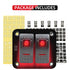 FXC Rocker Switch Aluminum Panel, 2 Gang Toggle Switches, 5 Pin ON/Off, 2 LED Backlit for Boat Car Marine