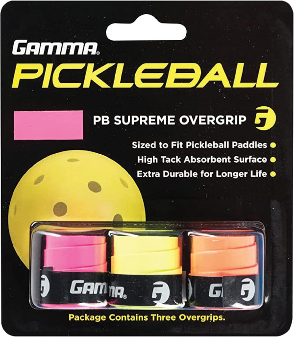 GAMMA Pickleball Supreme Overgrip, Easy to Apply Grip Tape for Pickle Ball Paddles, Multiple Color OG