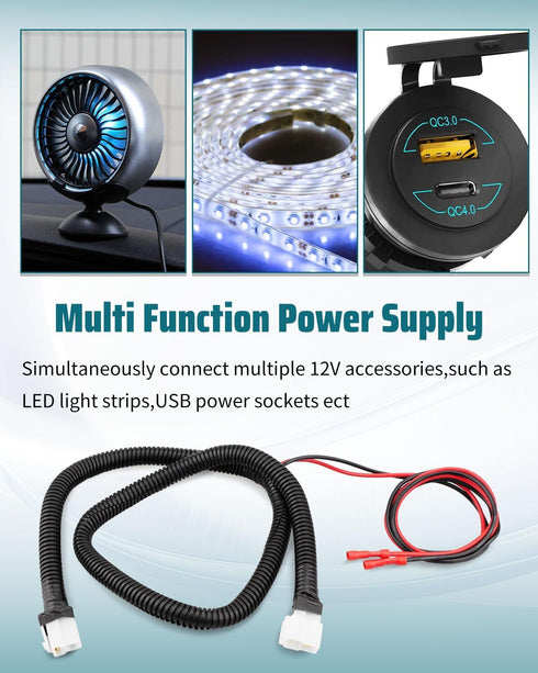 Daxabfuz D5 12V Add-On Power Harness Fit for Evolution Electric Golf Carts, for Golf Cart Underglow Lighting