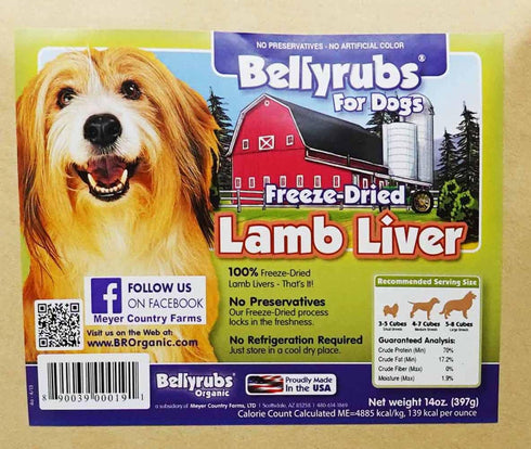 Freeze-Dried Lamb Liver Treats - 14oz for Small to Large Dogs, 100% Real Lamb Liver, All-Natural, Made in USA