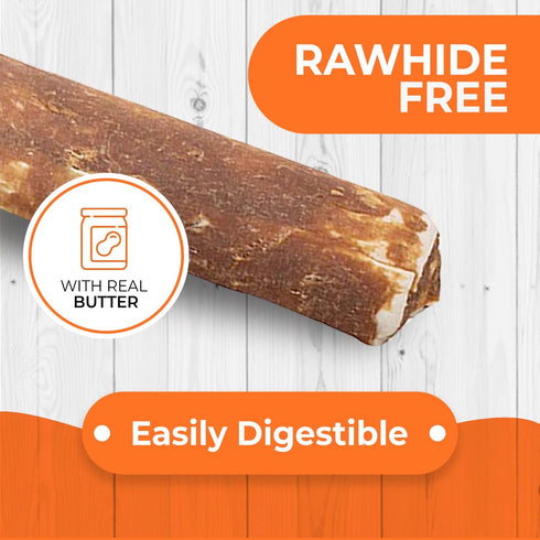 Canine Naturals Peanut Butter Chew - 100% Rawhide Free Dog Treats, 2 Pack of 7 Inch Large Rolls for Dogs 50 lbs+