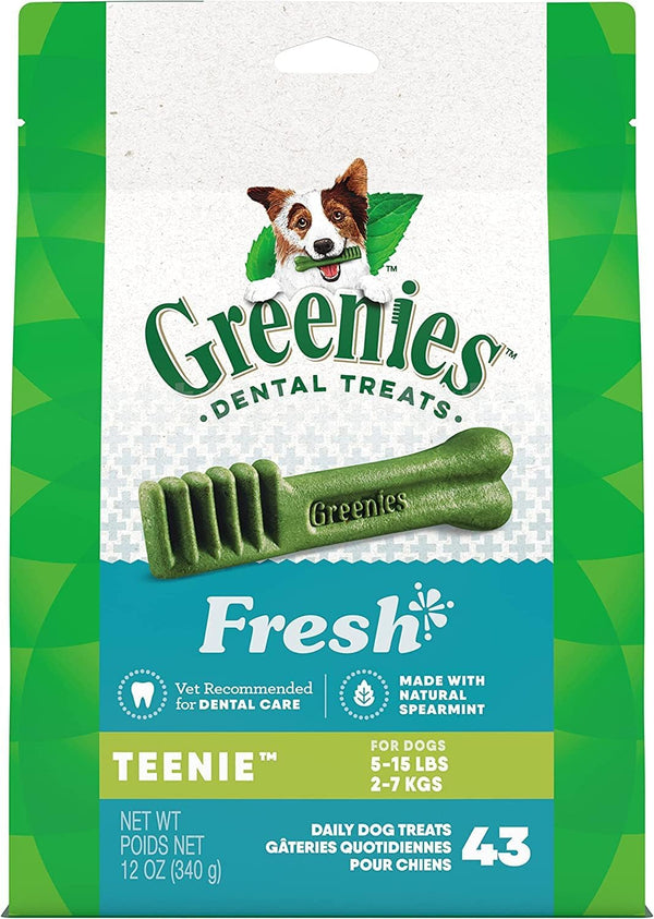Greenies Fresh Dental Treats for Dogs Teenies - 43 Pack - (Dogs 5-15 lbs) - Pack of 2