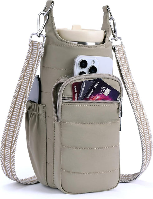 Lexiyat Water Bottle Bag 40 oz Crossbody Bag Insulated Carrier Purse Holder for