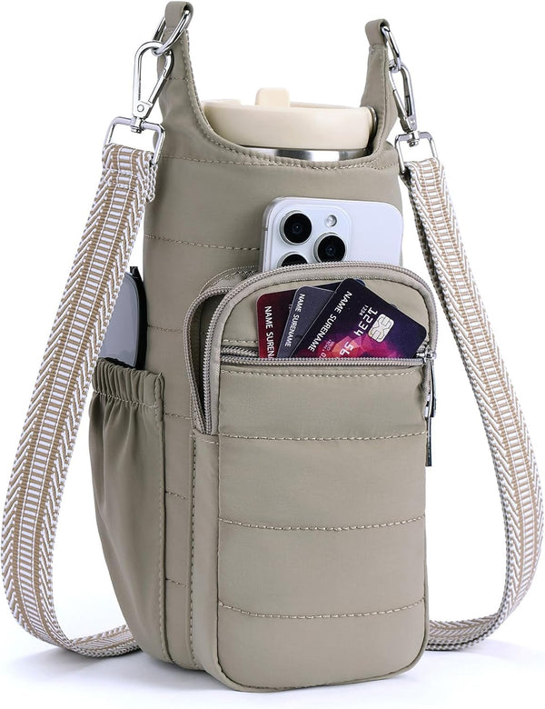 Lexiyat Water Bottle Bag 40 oz Crossbody Bag Insulated Carrier Purse Holder for