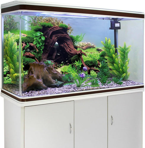AWERT 36x24 inches Wood Aquarium Background, Seaweed River Bed & Lake Fish Tank Background, Seagrass Vinyl
