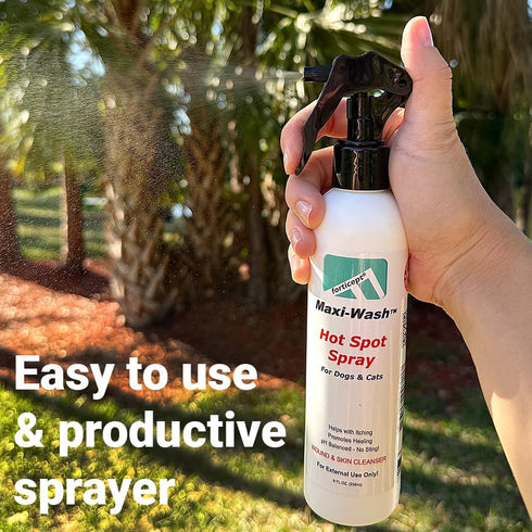 Forticept Maxi-Wash Hot Spot Spray Treatment, 8 oz Wound Care & Itch Relief Spray for Dogs and Cats