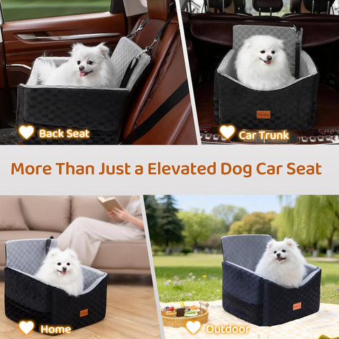 VibeBay 35lbs Dog Car Seats for Small Medium Dogs Up to | Elevated Dog Booster Seat with Detachable Washable Cover