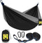 SZHLUX Camping Hammock with 2 Tree Straps and Carry Bag, Double & Single Portable Hammocks for Outdoor, Indoor, Beach,