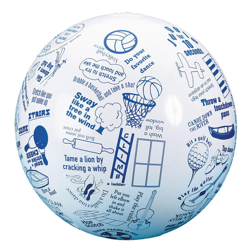 S&S Worldwide Toss 'n Talk-About Movement Ball, Beach Ball Style, 24" Flat Diameter, Printed with Instructions