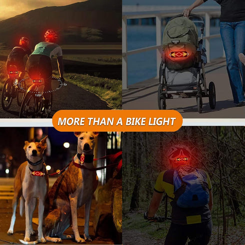 Rechargeable Bike Tail Light with Turn Signals, Bright LED Safety Warning Taillight for Road Mountain Bicycle