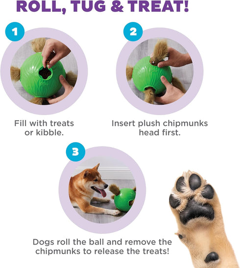 2 Outward Hound by Nina Ottosson Dog Snuffle N' Treat Ball Puzzle, Level Intermediate, Green, Large