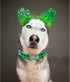 St. Patrick's Day Dog Collar by Lionheart glory, Green Plaid Adjustable Heavy-Duty Collar for Small Female Dogs