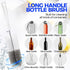 Holikme 10 Pack Bottle Brush Cleaner Set, 15" Long Handle Bottle Cleaner Brush, Flexible Long Handle Water Bottle Brush for Narrow Neck Beer Wine, Baby Bottle, 8 Straw Cleaner Brush, White Grey by Holikme
