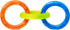 Nerf Dog 11.5in 3-Ring TPR Tug Toy in Blue, Green & Orange