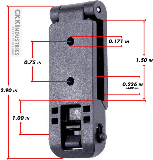 HolsterSmith Molle Compatible Locking Belt Clips with Mounting Hardware for Knife Sheath, Gun Holster, Gear