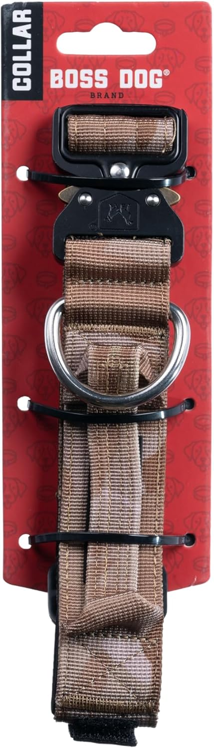 Boss Dog Tactical Collar (Medium, Tan Camo)
