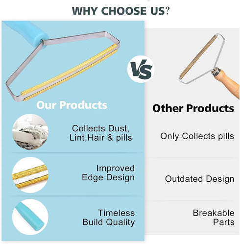 Pet Hair Removal Tool - Cleaner Pro Multi Fabric Edge and Carpet Rake Scraper, Cat & Dog Hair Remover for Rugs & Couch