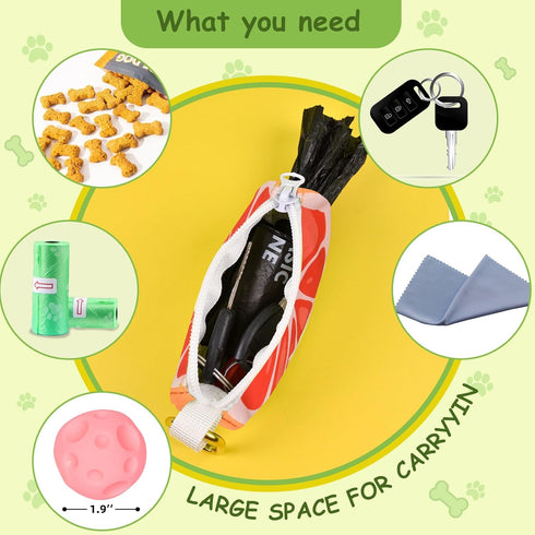 BlissBud Grapefruit Shape Dog Poop Bag Holder and Carrier - Leash Attachment Poo Bag Dispenser with Stylish Cute