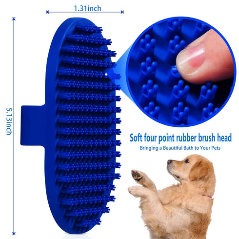 Dog Bath Brush - ROPO Rubber Massage Pet Shampoo Brush for Grooming, Removing Shedding Fur, Suitable for Dogs and Cats