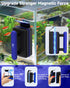 0.2-0.6 Inch AQQA Magnetic Aquarium Fish Tank Glass Cleaner, Dual-Blades Algae Scraper Glass Cleaner Scrubber, Double