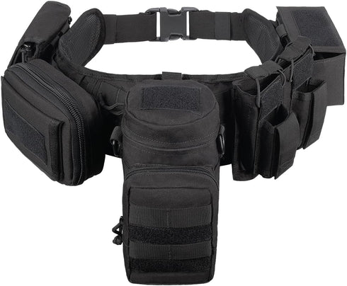 YAKEDA 5 in 1 Duty Belts, Tactical Utility Belt with Pouches for Law Enforcement