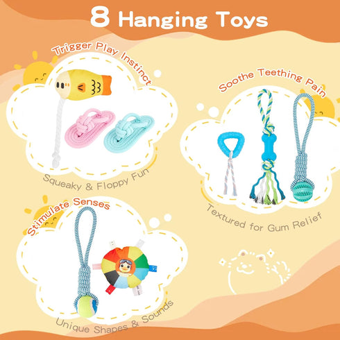 23x23x23 Inch 8 Keaber Puppy Play Gym - Puppy Jungle Gym with Hanging Toys for Small Dogs & Puppies Activities Center