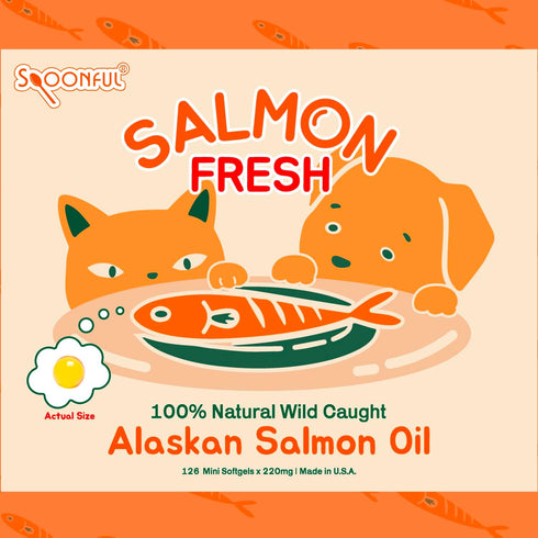 Spoonful Salmon Fresh - 100% Natural Wild-Caught Alaskan Salmon Oil 220 mg