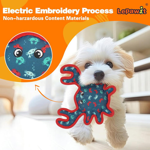 Squeaky Dog Toys, Sturdy Interactive Toys for Indoor Play, Cute Crab for Small and Medium Dogs