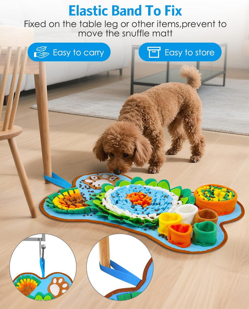 AMIR Snuffle Mat for Dogs, Sniff Mat Slow Feeding, Dog Snuffle Mat Encourages Natural Foraging Skills, Slow Eating